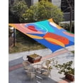 thumbnail image 3 of Sun Shade Sail 12x16Ft Boho Abstract Geometric Teal Blue Orange Uv Block Sunshade Canopy Outdoor Shade Cover Rectangle Shade Cloth For Patio Garden Yard Deck Pergola, 3 of 6
