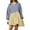 Beige, variant on Fengyings Clearance Women Oversized Patchwork Mini Sweatshirt Dress Color Block Long Sleeve Crewneck Loose Pullover Pleated Dresses