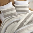 thumbnail image 2 of Cotton Bedding Set 3-Piece Full/Queen Stripe Textured Print Comforter Set,Neutral,Comforter Set, 2 of 14
