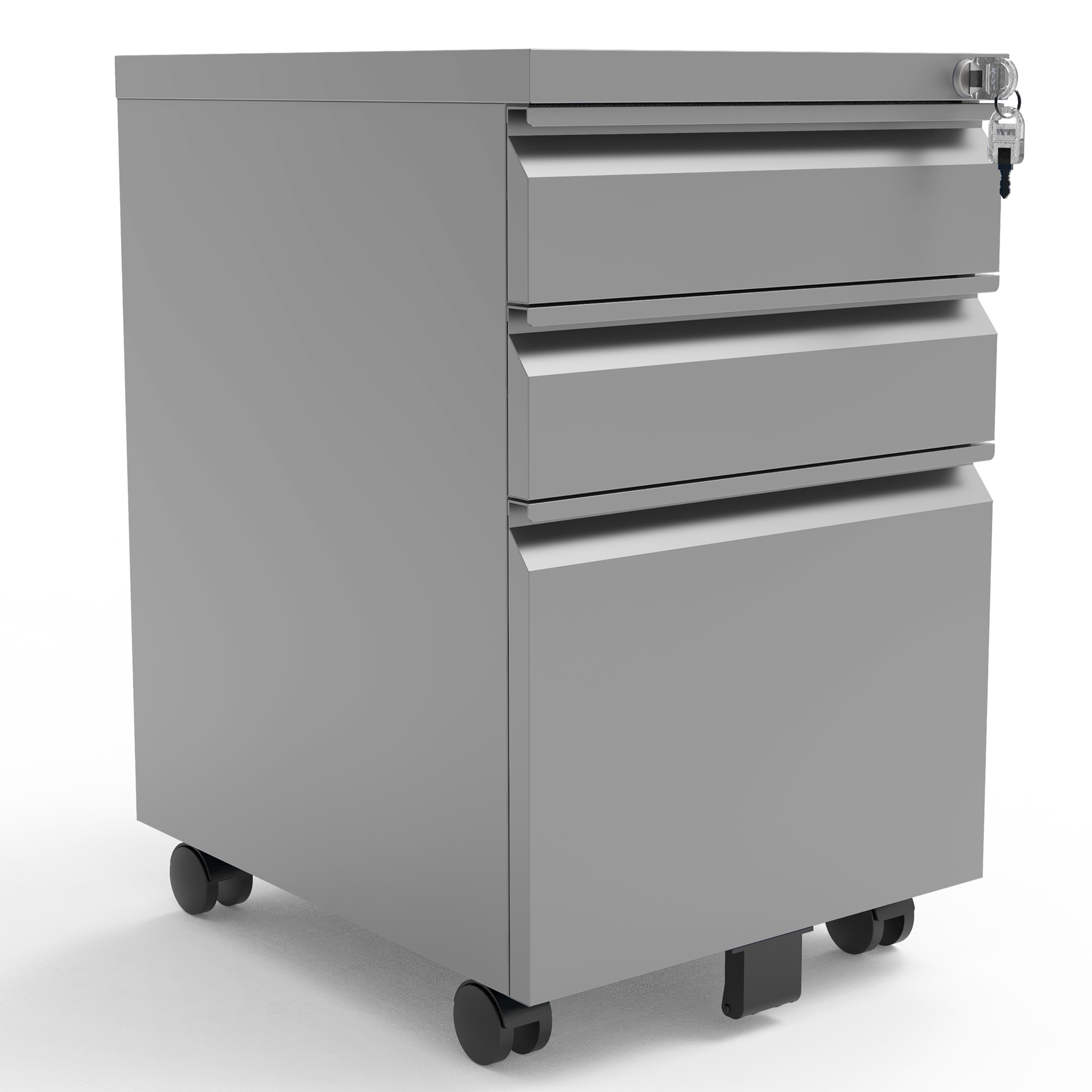 Furniture of America Johns Metal Lockable File Cabinet, Silver