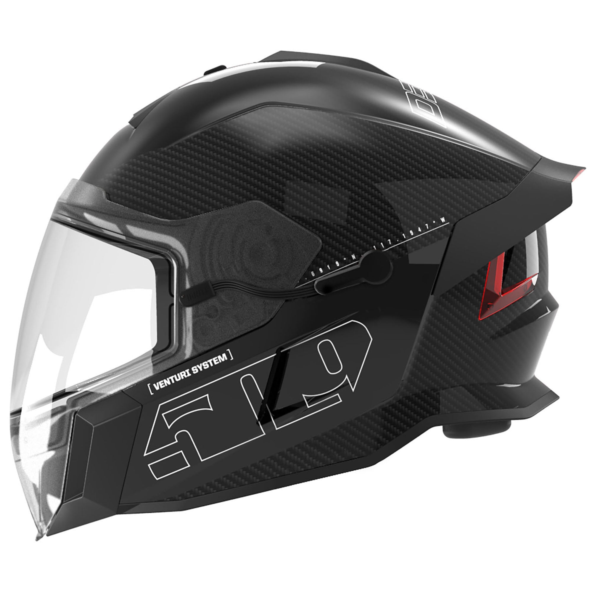509 Delta V Carbon Ignite Snowmobile Helmet Light Heated Visor Vented