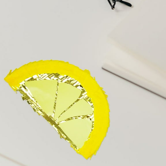 NUOLUX Lemon Shaped Pinata Yellow Paper Sugar Filled Pinata 1Pcs 11.8X6.7X3.1In