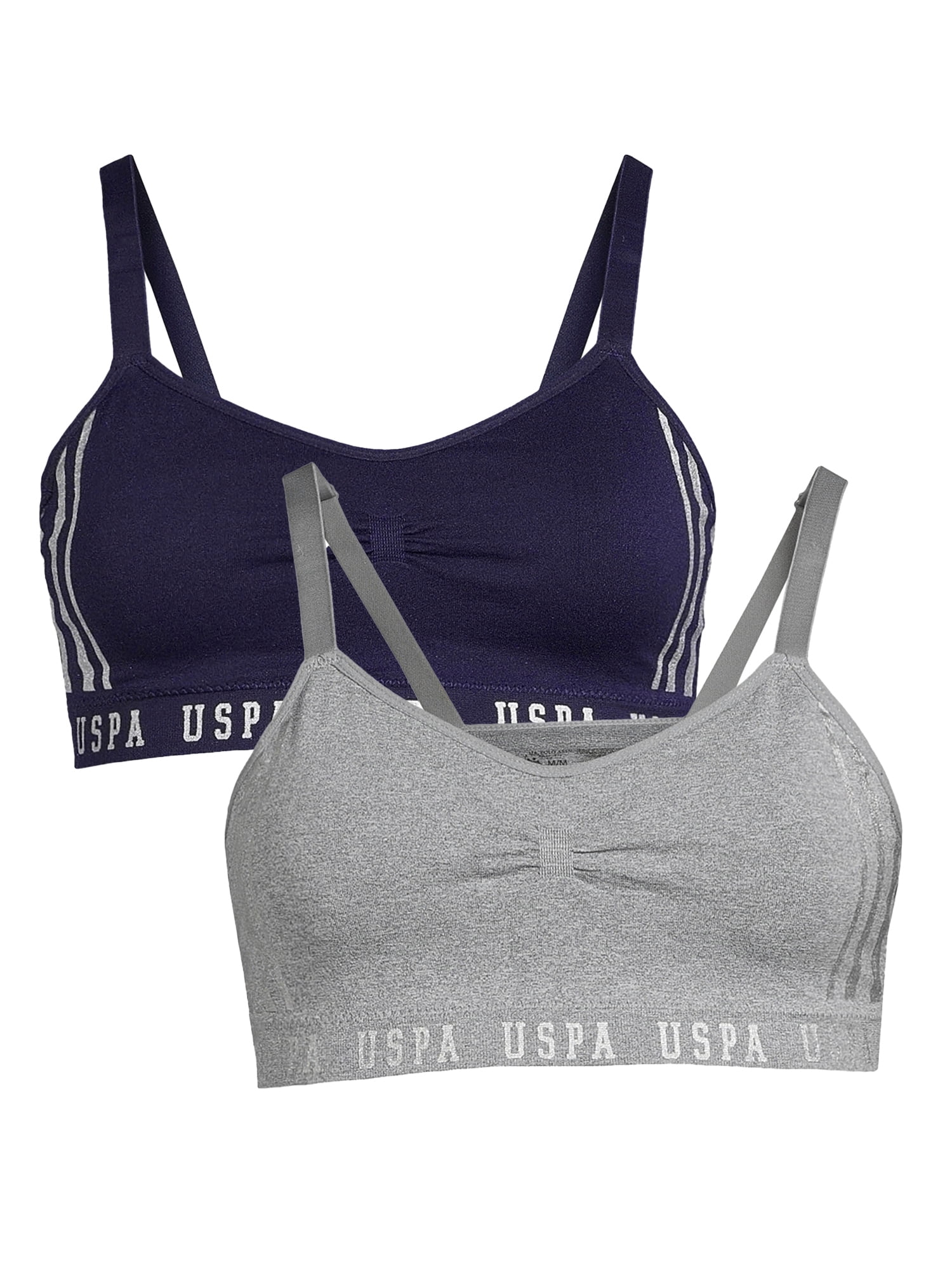 U.S. Polo Assn. Women's 2 Pack Seamless Convertible Back Sports Bra Set