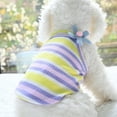 thumbnail image 4 of Pet Shirts Round Neck Pet Clothing Breathable Polyester Soft Texture Flower Decoration Pet Apparel Home Supplies, 4 of 8