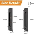 thumbnail image 2 of Set Of 2 Rectangular Recessed Stainless Steel Matte Black Sliding Door Handles For Sliding Barn Door, 2 of 5