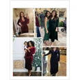 thumbnail image 2 of LAICAIW Robe Maxi de Cocktail Élégante en Velours Sirène à Manches Longues et Col en V pour Femmes Soirée, 2 of 6