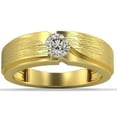 thumbnail image 3 of Pompeii 1/2Ct Men's Diamond Brushed Solitaire Diamond Wedding Ring Lab Grown in Gold, 3 of 6