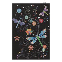 Yuyamidu Hippie Dragonfly Golf Towel Flowers Cleaning Cloth Accessories to Clean Golf Balls Clubs Golf Gifts for Women