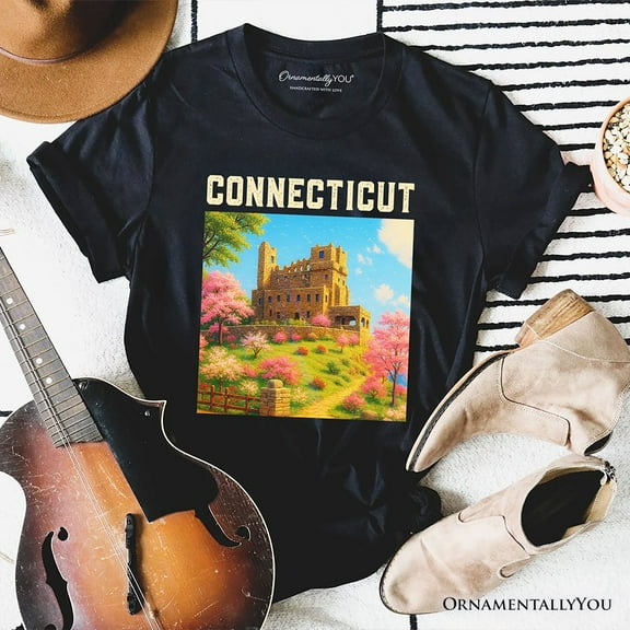 Charming Connecticut State Gillette Castle T-Shirt, Historic Landmark Tee and New England Travel Keepsake Souvenir