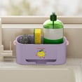 thumbnail image 3 of LWVITH Kitchen Sink Drying Rack with Removable Tray Sponge Holder Drainer for Countertop Organize Scrub Brush Soap Dish Water Drainage Storage Organizer White Green Purple, 3 of 6
