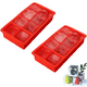 thumbnail image 1 of 2 bandejas de hielo de silicona para uso alimentario, color rojo. Adepaton CPB-DE-LYY1367-3, 1 of 5