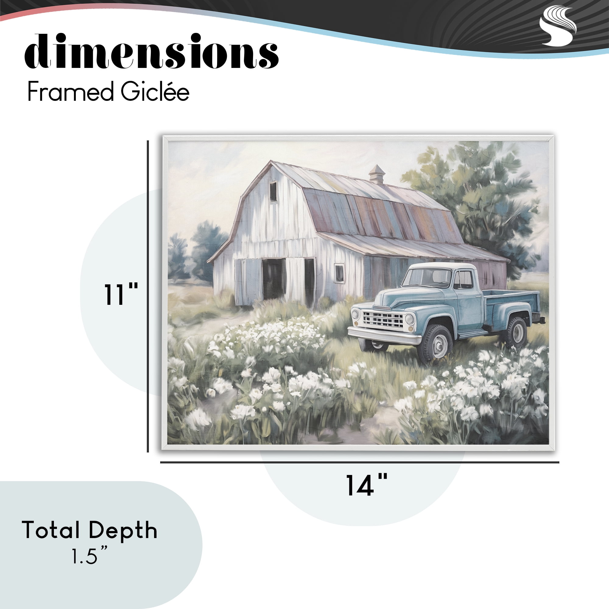 Stupell Industries Pastoral Farm Dreams White Framed Giclee Art, design by Kim Allen