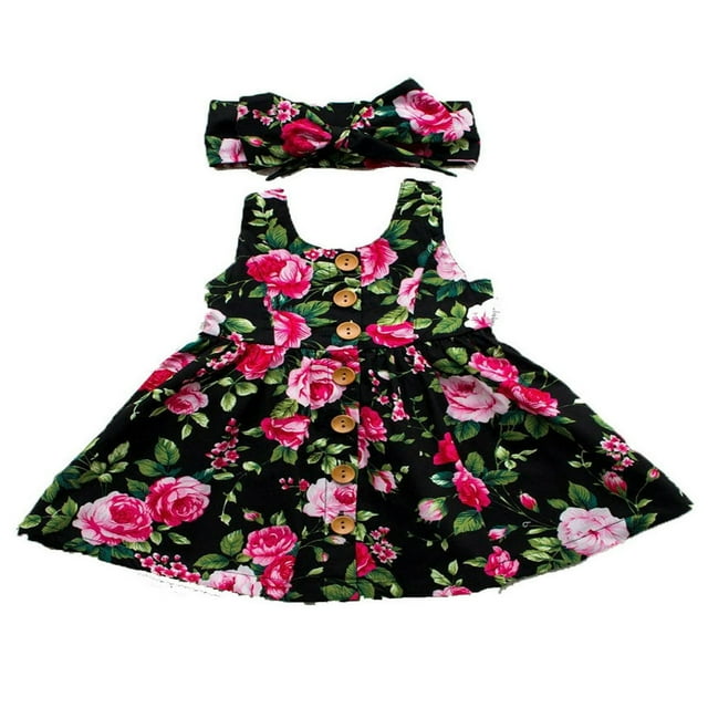 Robe d'Été à Fleurs pour Tout-Petits, Nourrissons, Enfants, Bébés Filles, Princesse, Robes de Fête 0-4 Ans