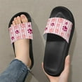 thumbnail image 3 of Psesaysky Paw Stripes Slide Sandals for Girls Women Flexible Essential House Casual Sandals Suitable for Bedroom Beach Pool Slippers for Girl Students Black Sole Size 9, 3 of 7