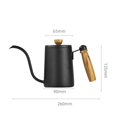 thumbnail image 4 of Stainless Steel Coffee Kettle-Slender-Mouthed, Espresso with Wooden Handle Teapot for Household - black, 4 of 7