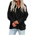 thumbnail image 7 of IROINNID Shirt for Women Solid Long Sleeve Comfortable Fall Spring Basic Shirt Tops,Black, 7 of 7