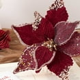 thumbnail image 5 of Wine Red Velvet Artificial Flowers, 16-Inch High-End Faux Floral Stems for Christmas Decor, Vase Filling, and Luxurious Holiday Scene Layouts and Arrangements, 5 of 8