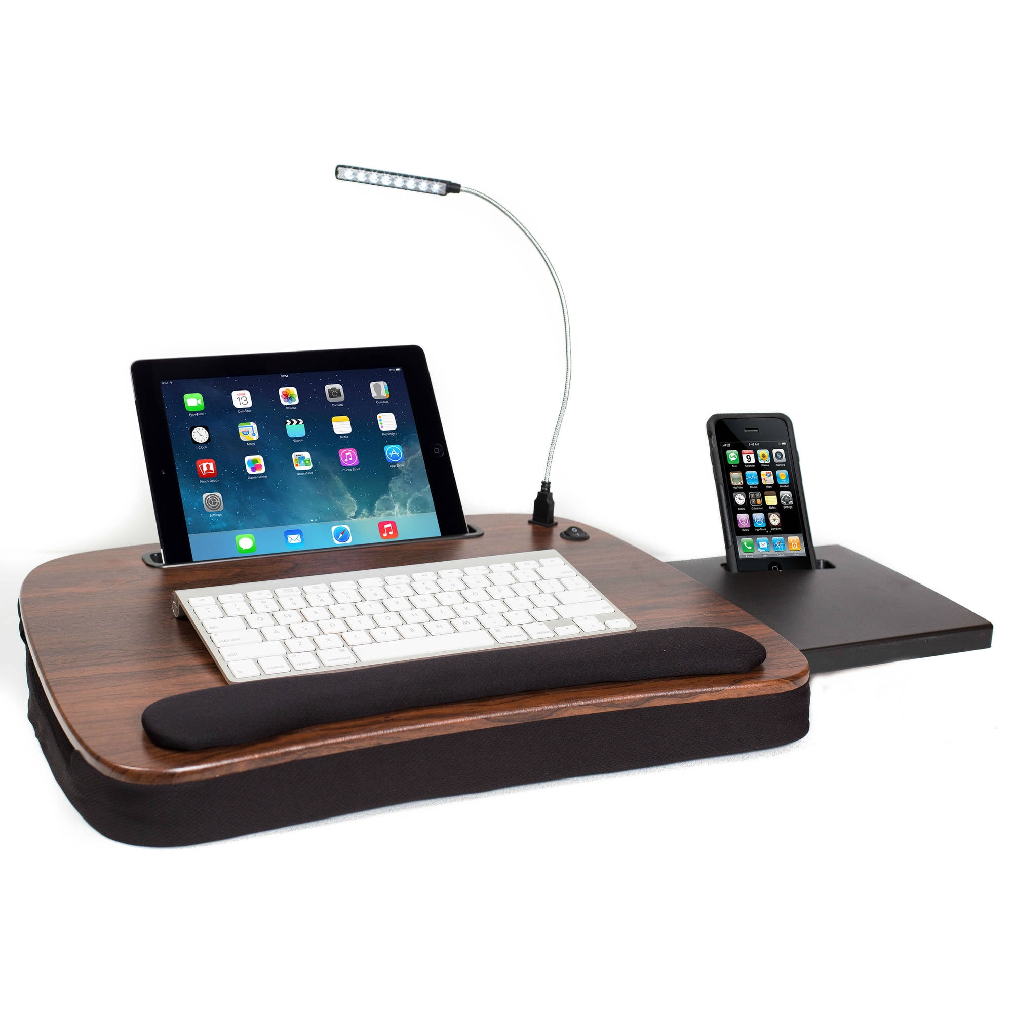 Sofia Sam Multi Tasking Memory Foam Lap Desk Wood Top With Usb Sofia Sam Multi Tasking Memory Foam Lap Desk Wood Top With Usb Light Com
