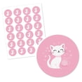 thumbnail image 2 of Big Dot of Happiness Purr-fect Kitty Cat - Kitten Meow Baby Shower or Birthday Party Circle Sticker Labels - 24 Count, 2 of 4