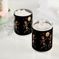 thumbnail image 2 of Yayeee 2 Pack Qtip Holder Bathroom Cotton Swab Canister with Lid Clear Dispenser Set, Black Halloween Dancing, 2 of 6