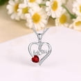 thumbnail image 5 of FENGGHAO Mothers Day Heart Pendant Necklace Silver Tone Birthstone Style Open Heart Design Hypoallergenic Alloy Jewelry Gift for Mom, 5 of 5