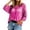 A-Hot Pink5, variant on Women's Crochet Knit Sweater Openwork V-Neck Casual Beach Cover-Up 3/4 Sleeve Pullover