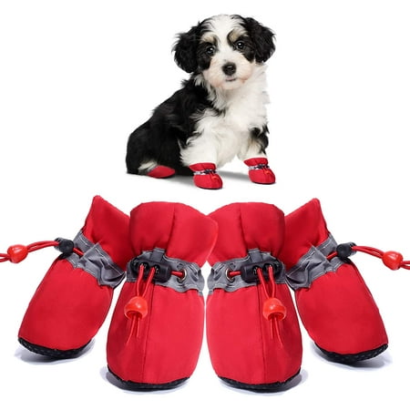 Dog Shoes for Small Medium Dogs and Puppy Paw Protectors Booties Dog Shoes for Hot Pavement Boots Anti-Slip red-6