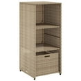 thumbnail image 1 of vidaXL Patio Storage Cabinet Tool Organizer Outdoor Furniture Poly Rattan, 1 of 6