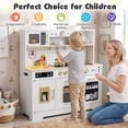 thumbnail image 6 of Costway Play Kitchen for Kids, Wooden Kitchen Playset with Realistic Lights & Sounds White, 6 of 12