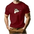 thumbnail image 3 of TaTaai T-Shirt Graphique pour Homme Cœur Imprimé Animal Manches Courtes Col Rond Décontracté Doux pour l'Été Quotidien Cadeau, 3 of 5