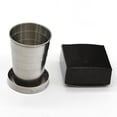 thumbnail image 3 of Taza plegable de acero inoxidable de 2 uds., 75ml/2,5oz, taza de agua plegable de viaje portátil reutilizable con tapa y llavero para acampar, picnic, senderismo y Ot, 3 of 5