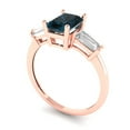 thumbnail image 2 of Three-Stone Engagement Ring for Women - 1.5ct Natural London Blue Topaz in 14K Rose Gold Promise Ring, 2 of 6
