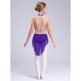 thumbnail image 4 of Jhaoyu Robe de Danse Lyrique pour Filles Robe de Ballet Enfants Sans Manches Gymnastique Justaucorps Jupe Haute Basse Violette 16, 4 of 7