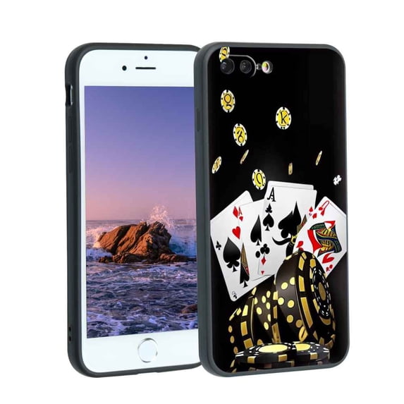 Cards-Casino-86 Phone Case, Degined for iPhone 7 Plus Case Men Women, Flexible Silicone Shockproof Case for iPhone 7 Plus