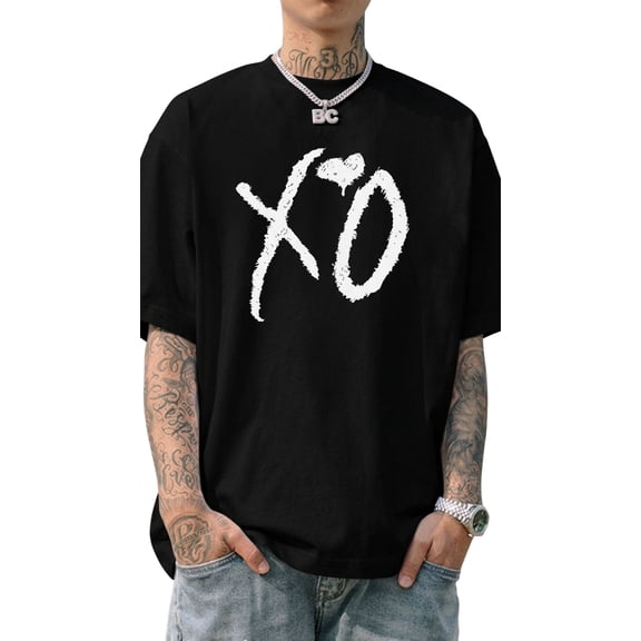 Men's XO Heart Graphic T-Shirt Black
