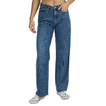 Indigo Rein Juniors' Cotton Front-Seam Jeans Dark Blue Flare Wide B4HP (7)