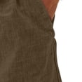 thumbnail image 4 of GrmtClth Mens Linen Shorts Elastic Waist Drawstring Casual Cotton Shorts Loose Summer Beach Vacation Shorts Classic Fit Stretch Outdoor Hiking Shorts with Pocket Army Green 4XL, 4 of 6