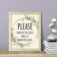 thumbnail image 2 of Signs ByLITA Please Turn Off The Lights And A/C When You Leave, Floral 5 x 7 Wooden FRAMED Print Short Term Rentals Guest Signage Hospitality Wall Art, 2 of 4