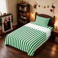 thumbnail image 3 of Manfei Stripe Twin Sheets Holiday Bedding 3pcs (1 Flat Sheet, 1 Fitted Sheet and 1 Pillowcase), 3 of 6