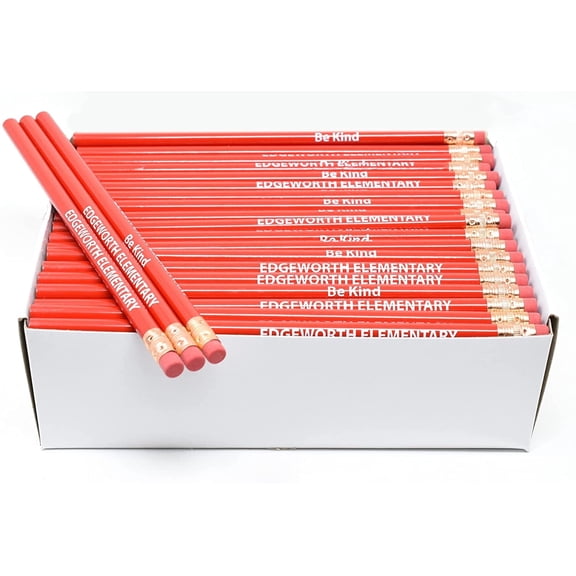 Pencil Guy Promotional Personalized Imprinted Round Pencils, Pack of 144 Wood Pencils