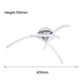 thumbnail image 5 of Lámpara de techo LED de 3 ramas, color blanco, 18 W, para cocina y salón, 5 of 8