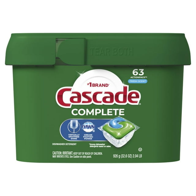 Pastillas para lavavajillas Cascade Complete 63 unidades aroma fresco