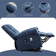 JONPONY Power Lift Recliner Chair Recliners for Elderly with Heat and Massage Recliner Chair for Living Room with Infinite Position and Side Pocket,USB Charge Port,Blue