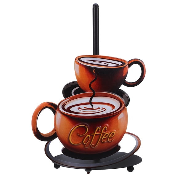 TABLZONE Vintage Iron Paper Towel Holder for Kitchen Countertop, Coffee Theme Paper Roll Stand Organizer