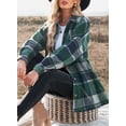 thumbnail image 6 of Asyoly Womens Flannel Plaid Shacket Jacket Long Sleeve Lapel Button Down Color Block Coat Boyfriend Outwear, 6 of 7