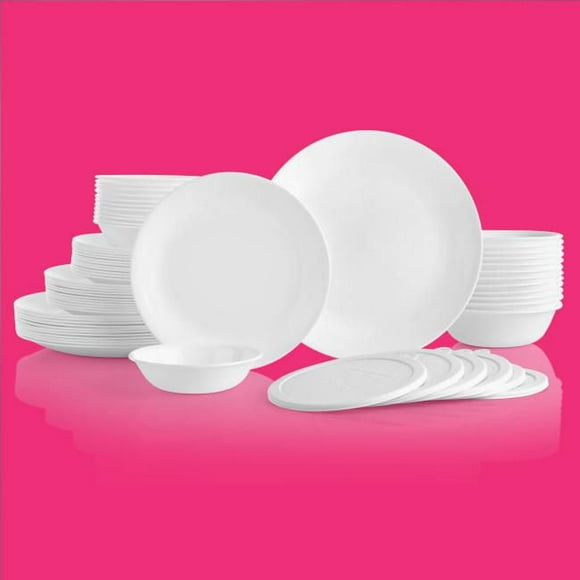 Corelle Winter Frost White 66-Piece Glass Dinnerware Set (Service for 12), Corelle® 66pc dinnerware set