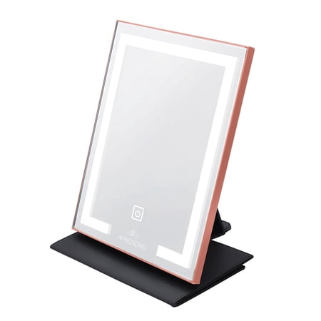 Impressions Vanity Lumiere Touch Pad Mini Lighted Makeup Mirror Tabletop Vanity Mirror (Rose Gold)