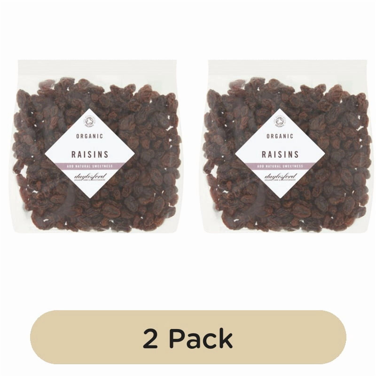 Daylesford Organic Raisins 250g, British Import (Pack of 2)