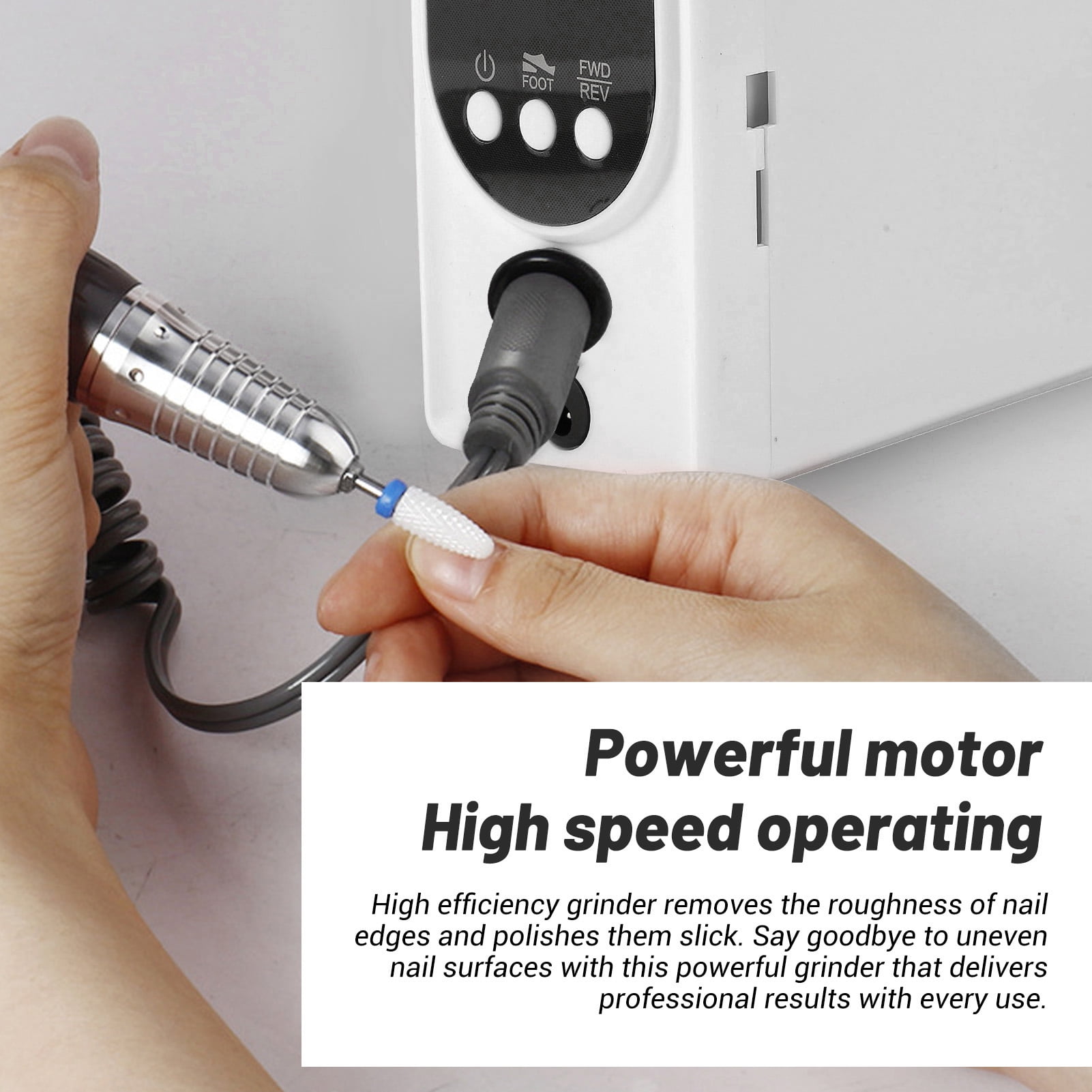 Electric Nail Drill Machine 35000RPM with Foot Pedal and Drill Bits for Salon and Home Use