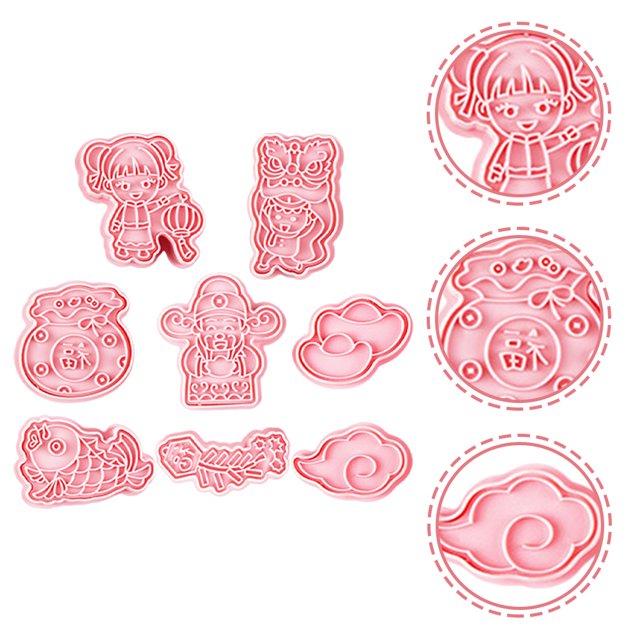 unbranded 8Ud Reutilizables Rosa Para Galletas Con Acabado Preciso Y Fácil Limpieza